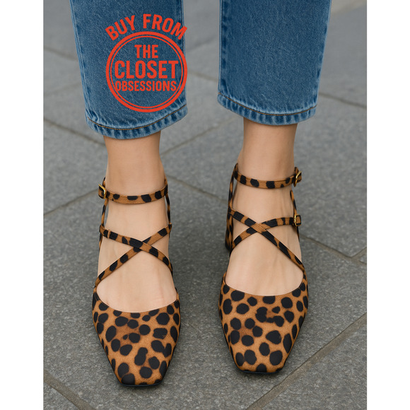 ZARA Leopard Print Mary Jane Block Heels NWT – Animal Print Buckled Strap Shoes - Picture 2 of 16